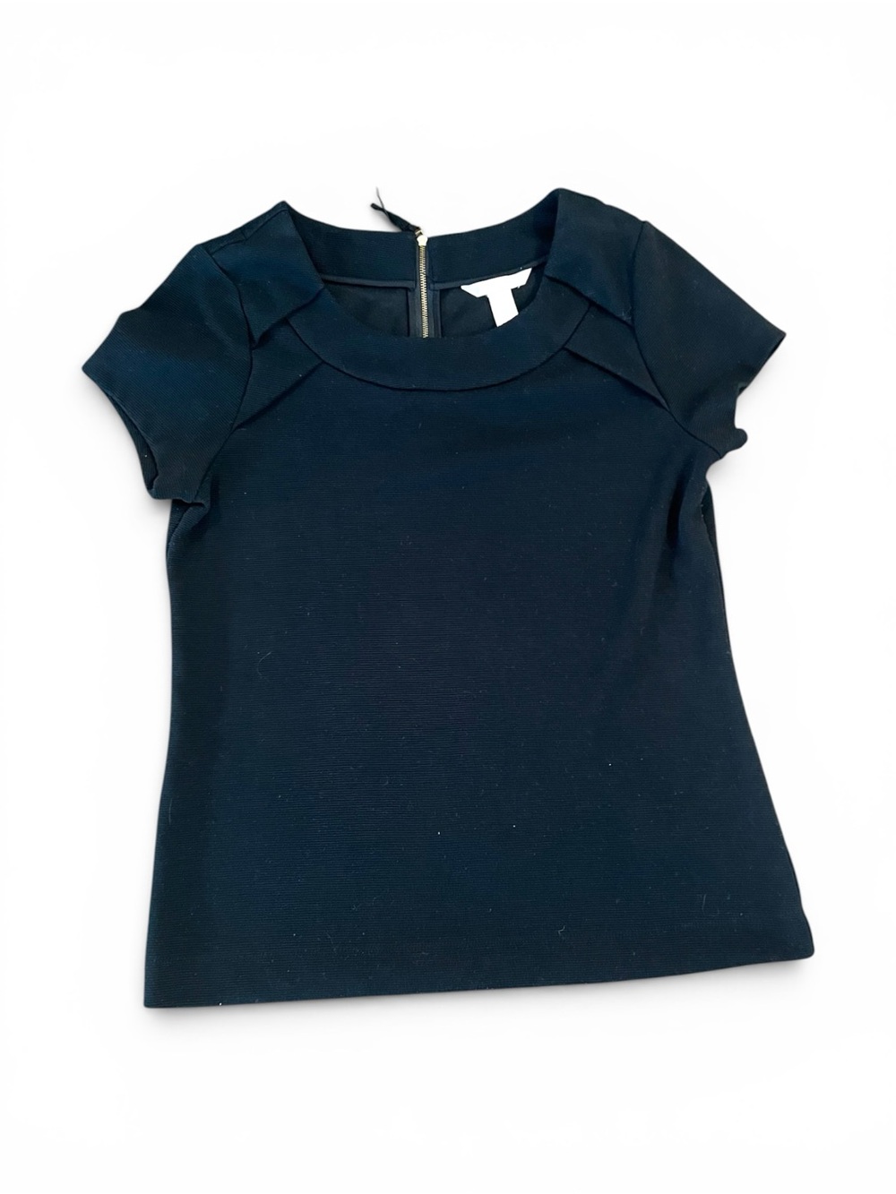 Banana Republic Black Textured Short Sleeve Top Size Medium Career Office